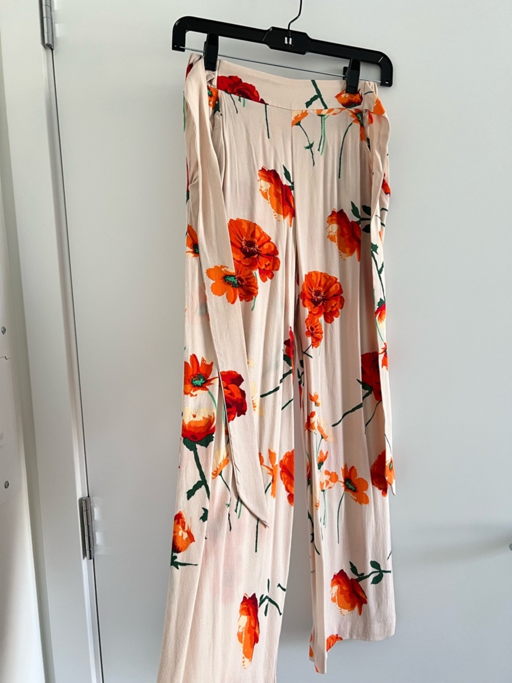 Wilfred Light Pink Floral Elastic-Waist Skirt with Orange & Green Accents - Picture 3 of 9